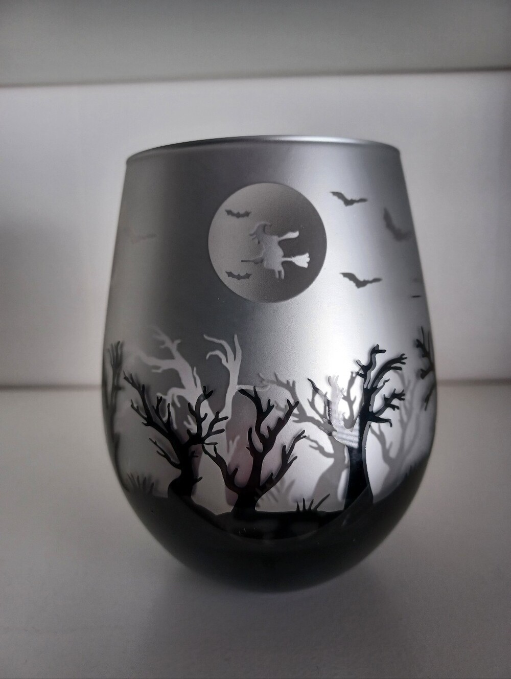 Halloween Witch Tree Wine Tumbler/Glass Holiday Spooky Collectible‎ Drinkware